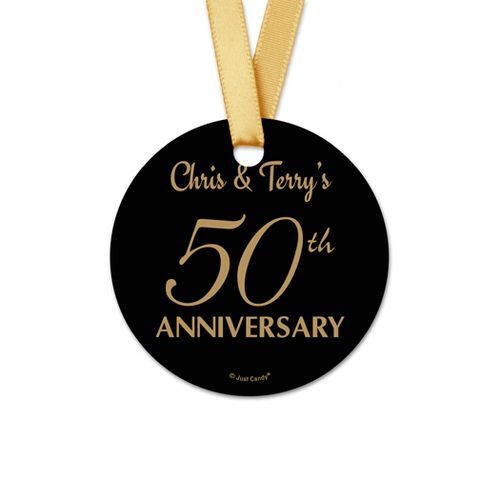 Personalized Round 50th Anniversary Favor Gift Tags (20 Pack)