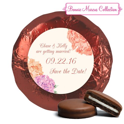 Bonnie Marcus Collection Save the Date Blooming Joy Milk Chocolate Covered Oreo Cookies Foil Wrapped