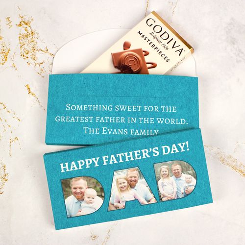 Personalized Father's Day Photos Godiva Chocolate Bar in Gift Box