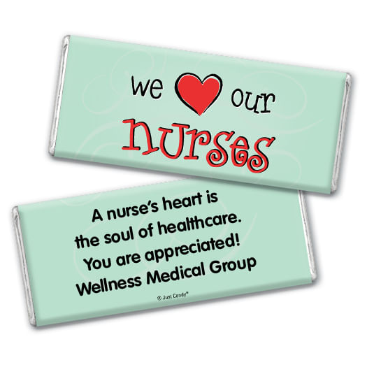 Nurse Appreciation Personalized Chocolate Bar Wrappers We Heart