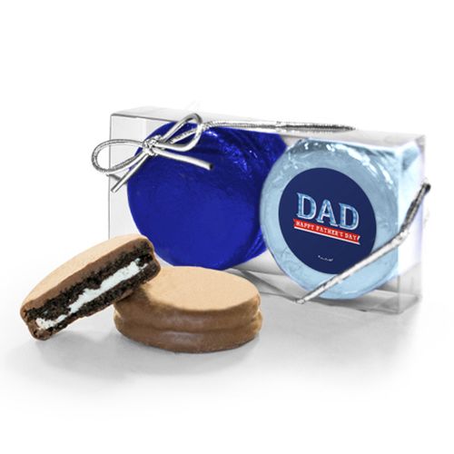 Bonnie Marcus Collection Father's Day Plaid 2PK Chocolate Covered Oreo Cookies