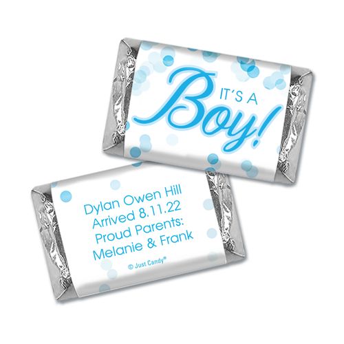 Personalized Boy Birth Announcement Bubbles Mini Wrappers Only