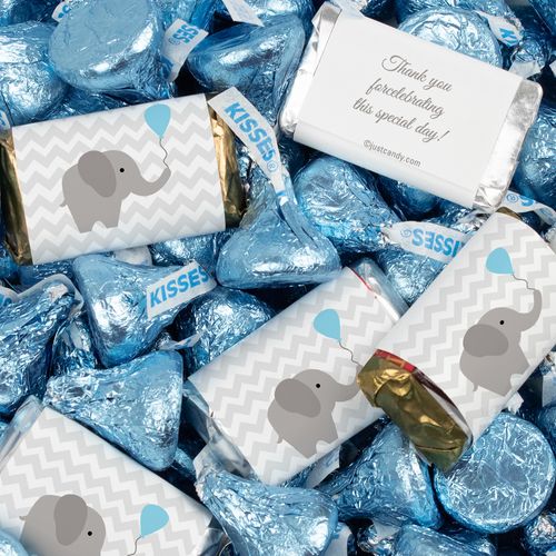 Boy Baby Shower Elephant Hershey's Miniatures, Kisses and Reese's Peanut Butter Cups