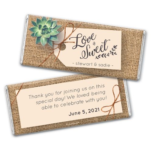 Personalized Wedding Sweet Burlap Chocolate Bar Wrappers