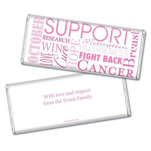 Breast Cancer Awareness Personalized Chocolate Bar Breast Cancer Words for a Cure