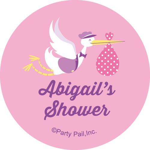 Pastel Baby Shower Personalized 2" Stickers (20 Stickers)