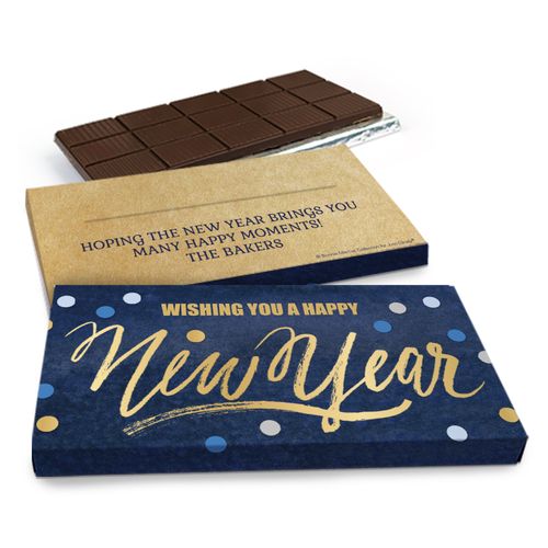 Deluxe Personalized New Year's Midnight Celebration Chocolate Bar in Gift Box (3oz Bar)