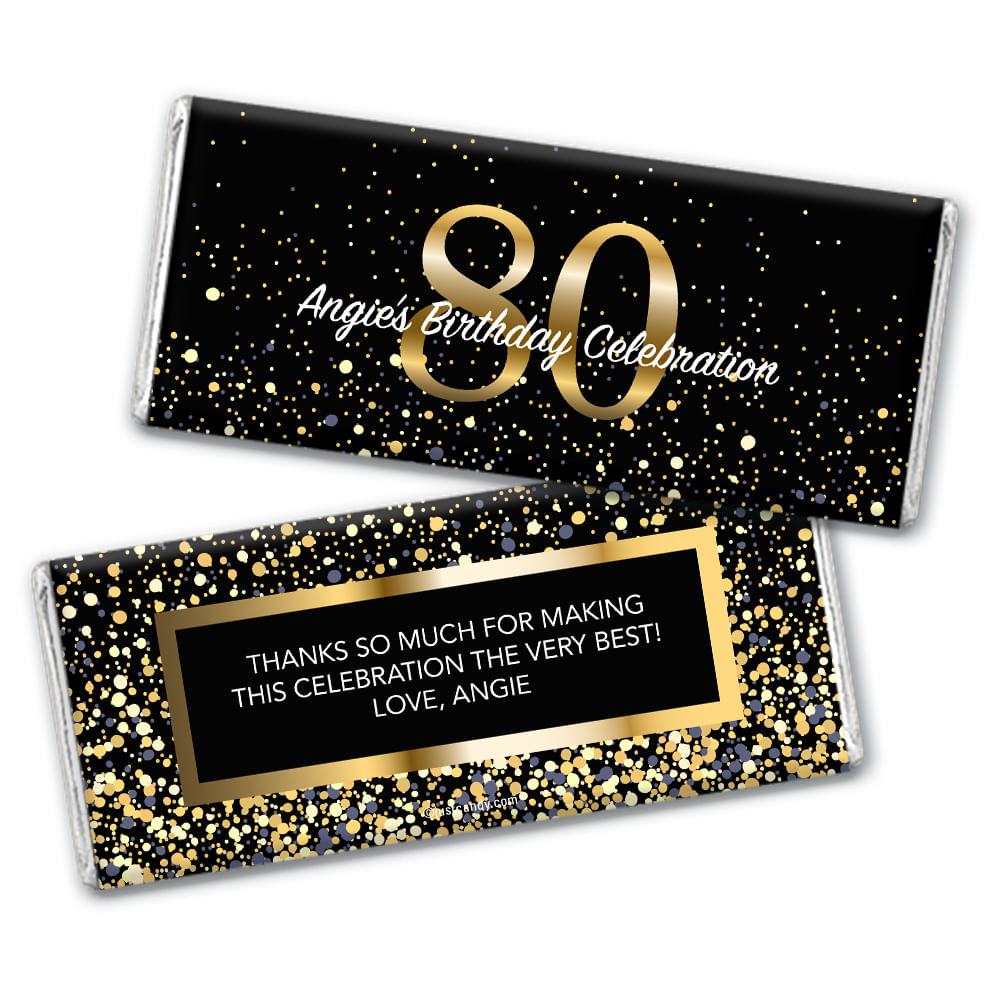 Personalized Milestone Elegant Birthday Bash 80 Chocolate Bar & Wrapper ...