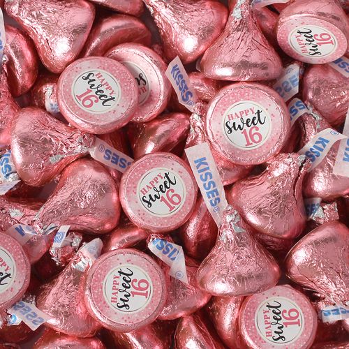 Assembled Pink Sweet 16 Birthday Hershey's Kisses Candy 100ct