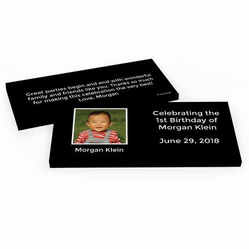 Deluxe Personalized First Birthday Photo & Message Hershey's Chocolate Bar in Gift Box