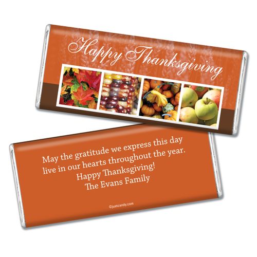 Thanksgiving Personalized Chocolate Bar Autumn Harvest