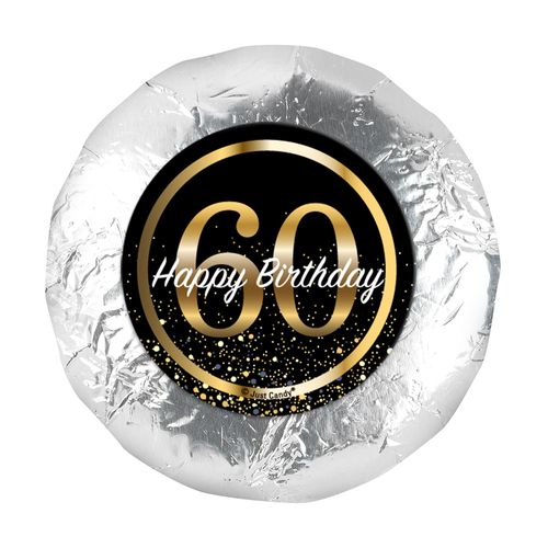 Milestone 60th Birthday 1.25" Sticker Elegant Birthday Bash (48 Stickers)