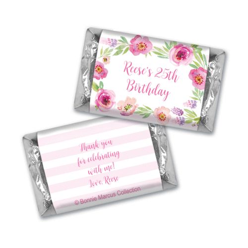 Bonnie Marcus Collection Personalized Mini Candy Bar Wrapper Floral Embrace Birthday Favors