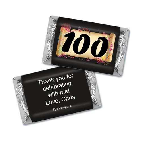 100th Birthday Personalized Hershey's Miniatures Wrappers Confetti Age