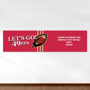 Personalized 49ers Football Party 5 Ft. Banner