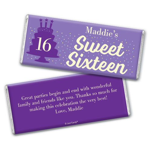 Personalized Sweet 16 Birthday Let's Celebrate Chocolate Bar & Wrapper