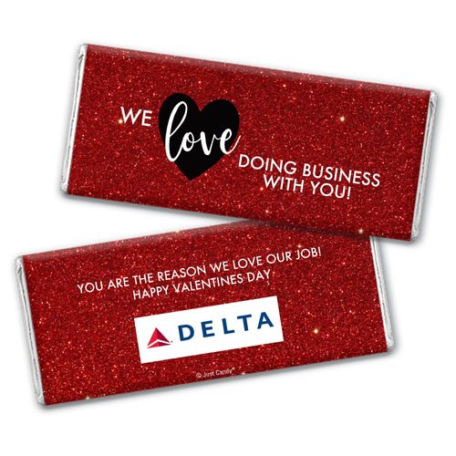 Personalized Valentine's Day Corporate Dazzle Chocolate Bar Wrappers Only