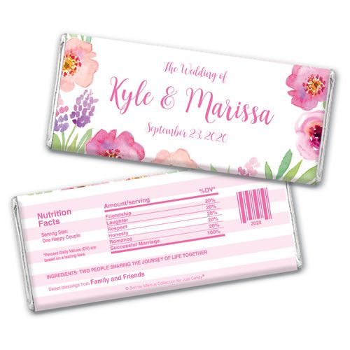 Personalized Bonnie Marcus Floral Embrace Chocolate Bar Wrappers Only