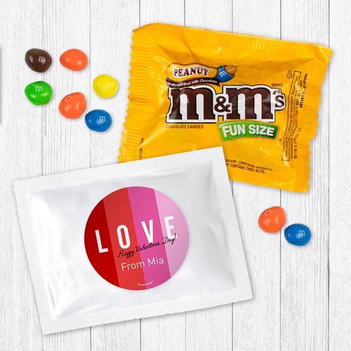 Personalized Valentine's Day Color Block Love Peanut M&Ms