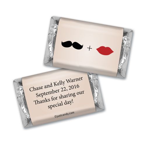 Wedding Favor Personalized Hershey's Miniatures Mustache and Lips