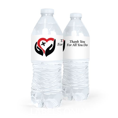 Personalized Nurse Appreciation Healing Hands Water Bottle Labels (5 Labels)