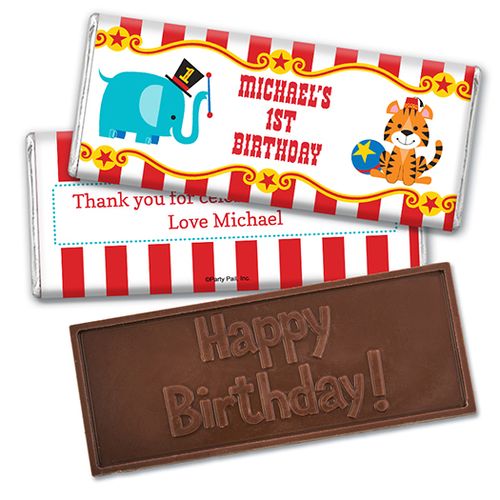 Personalized Birthday Circus Embossed Happy Birthday Chocolate Bar