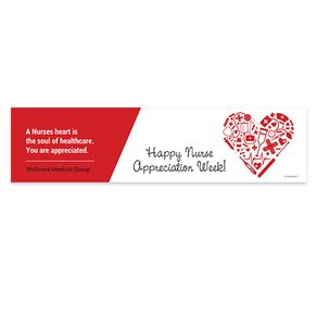 Personalized Nurse Appreciation First Aid Heart 5 Ft. Banner
