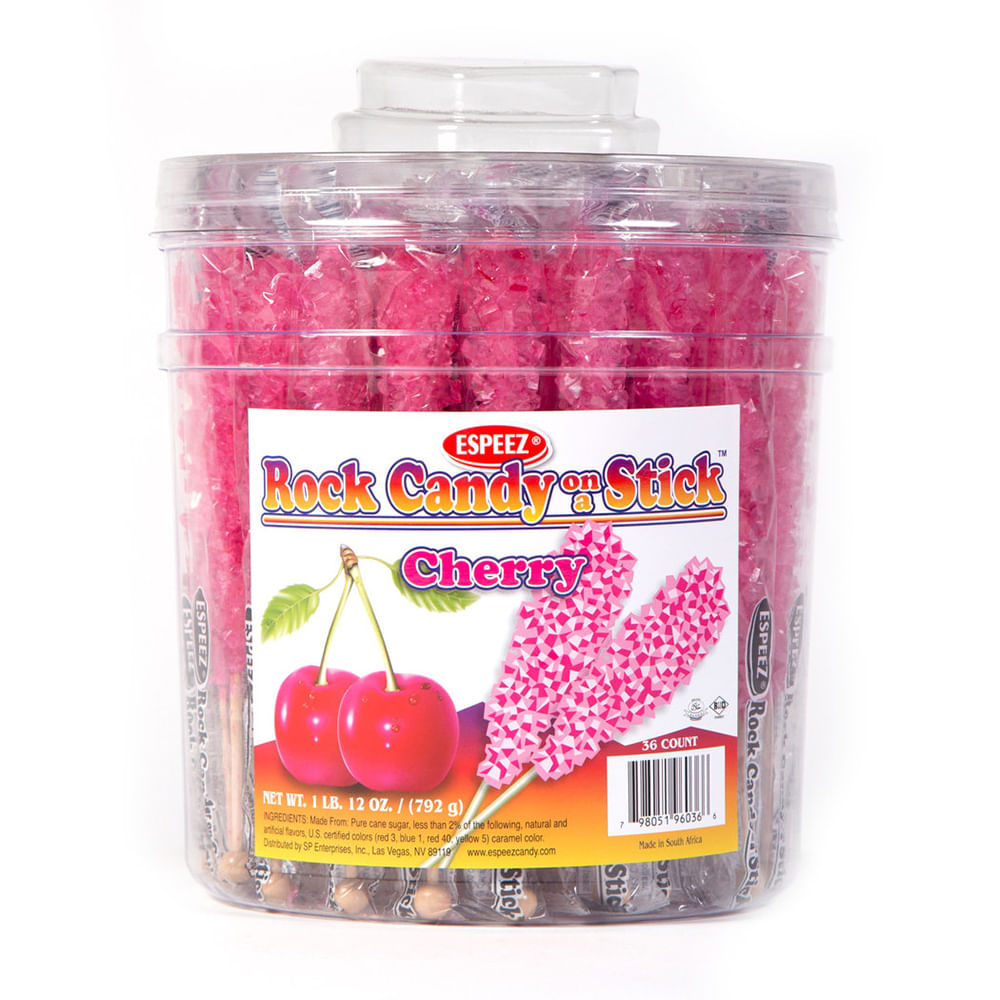 Cherry Rock Candy on a Stick Bulk Candy