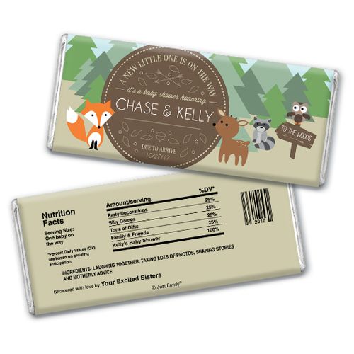 Baby Shower Personalized Chocolate Bar Fox, Deer, Forest Animals