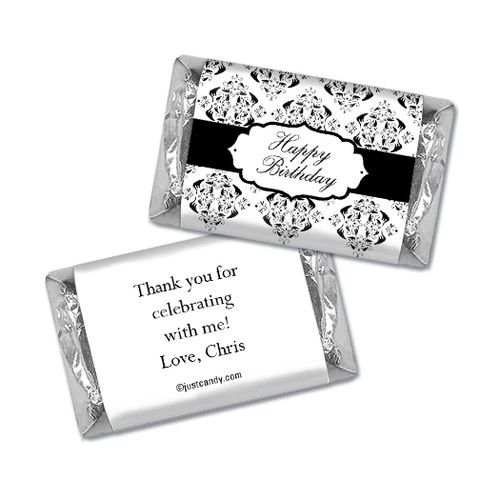 Birthday Personalized Hershey's Miniatures Wrappers Baroque Pattern