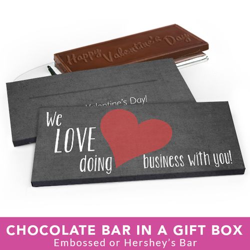 Deluxe Personalized Valentine's Day Business Love Chocolate Bar in Gift Box