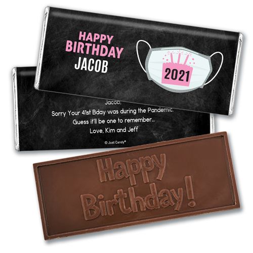 Personalized Birthday Colors Embossed Chocolate Bar