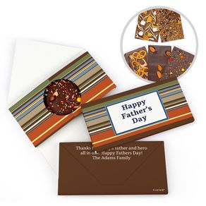 Personalized Father's Day Stripe Pattern Gourmet Infused Belgian Chocolate Bars (3.5oz)