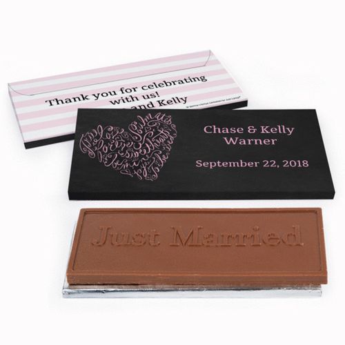 Deluxe Personalized Wedding Swirl Chocolate Bar in Gift Box