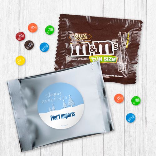Personalized Christmas Frosty Pines Milk Chocolate M&Ms