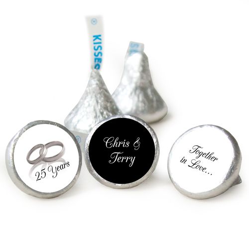 Anniversary Personalized Hershey's Kisses Gilded Rings 25th Assembled Kisses