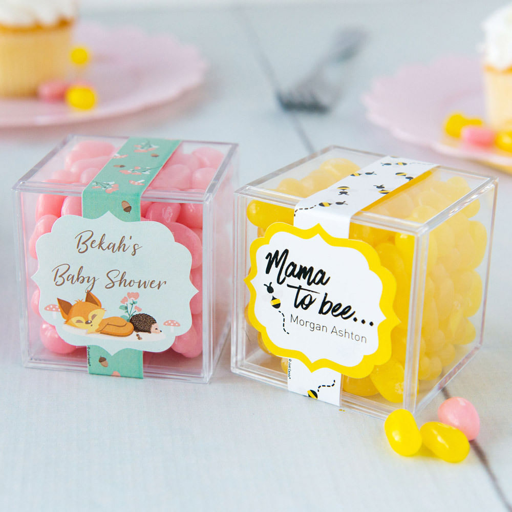 Personalized Bridal Shower JUST CANDY® favor cube with Gummy Bears