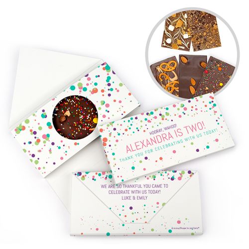 Personalized Birthday Colorful Splatter Gourmet Infused Belgian Chocolate Bars (3.5oz)