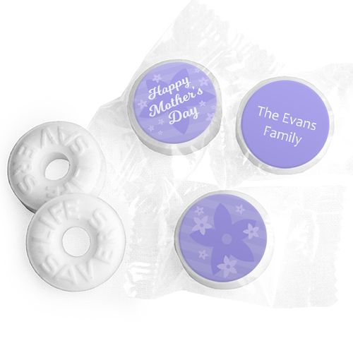 Personalized Mother's Day Purple Flowers Life Savers Mints