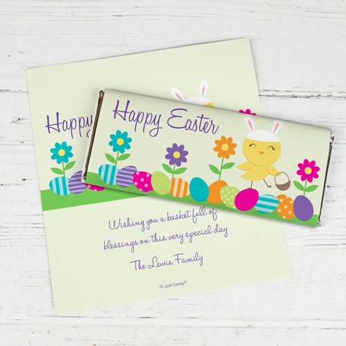 Easter Personalized Chocolate Bar Wrappers Bunny and Egg Hunt