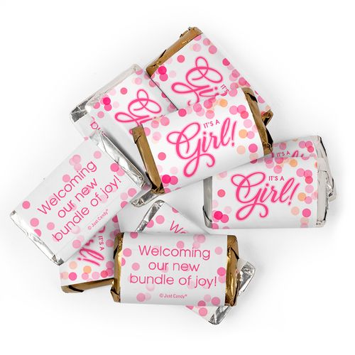 It's a Girl Baby Shower Candy Wrapped Hershey's Miniatures Chocolate