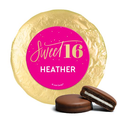 Personalized Bonnie Marcus Sweet 16 Pink & Gold Chocolate Covered Oreos