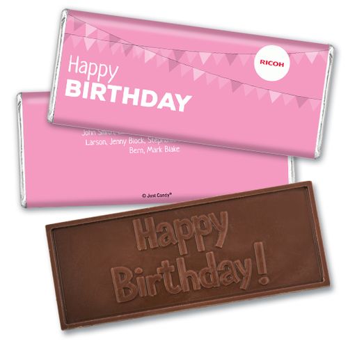 Personalized Add Your Logo Birthday of the Month Embossed Chocolate Bar & Wrapper