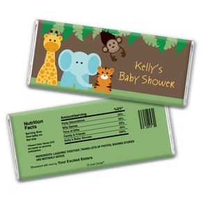 Baby Shower Personalized Chocolate Bar Jungle Safari Animals
