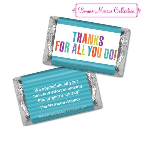 Personalized Bonnie Marcus Business Thank you Stripes Hershey's Miniatures