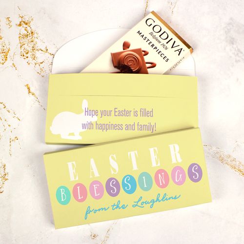 Deluxe Personalized Easter Blessings Godiva Chocolate Bar in Gift Box