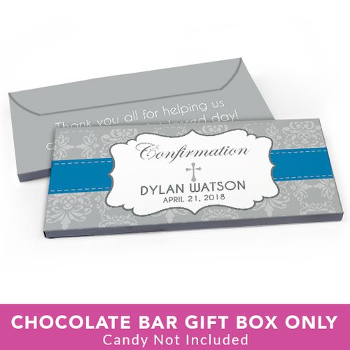 Deluxe Personalized Confirmation Ribbon Candy Bar Favor Box