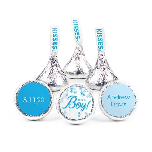 Personalized Birth Announcement It's A Boy Bubbles 3/4" Stickers (108 Stickers)