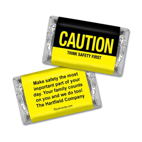 Personalized Business Promotional Caution Think Safety First Hershey's Miniature Wrappers Only