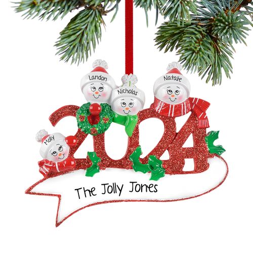 2024 Snowman Family of 4 Ornament